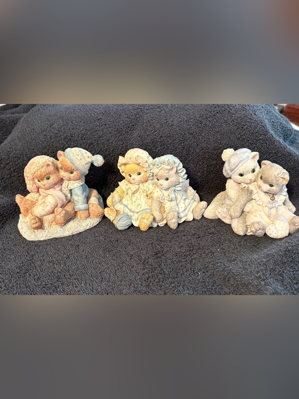 Vintage Enesco Calico Kittens Lot. Set Of  3. ‘92-‘93.  (Lot #7). X-POSTED